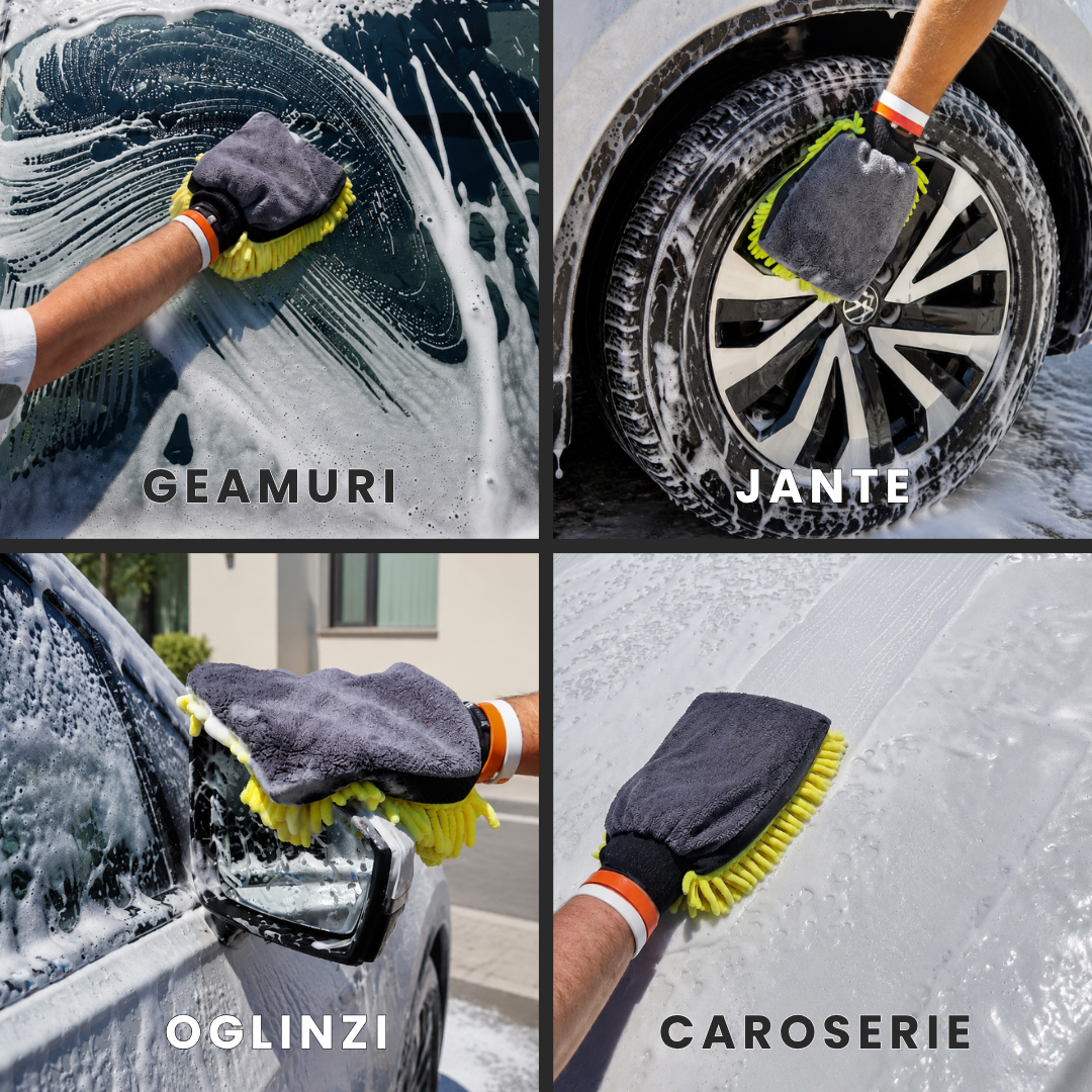 Manusa Spalat Auto 2-în-1 din Microfibră Premium 600 GSM | CleanPro™ Karshine