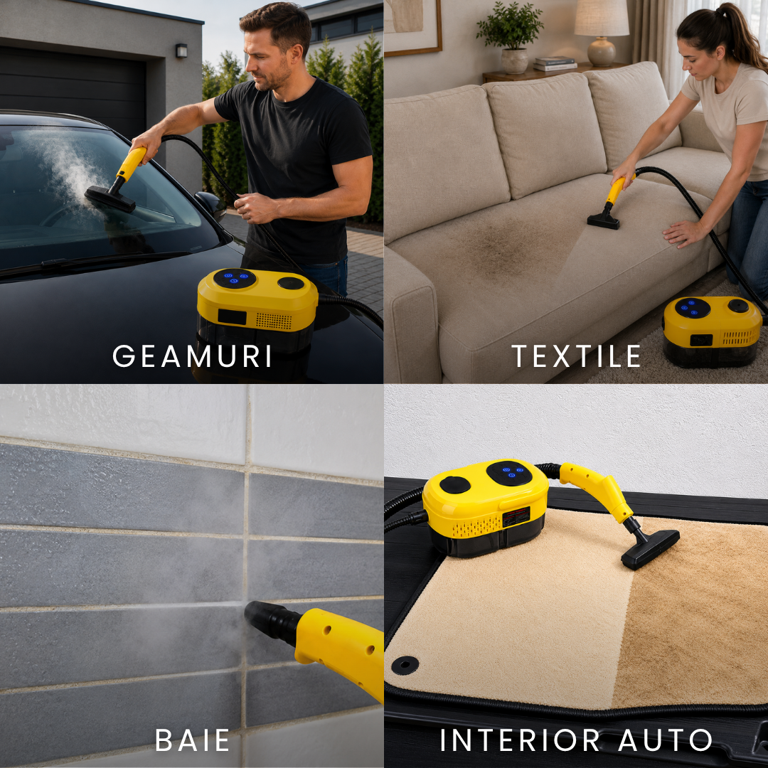 Steam Cleaner Auto 2500W | Aparat de Curățat cu Aburi pentru Auto și Casă | SteamPro™