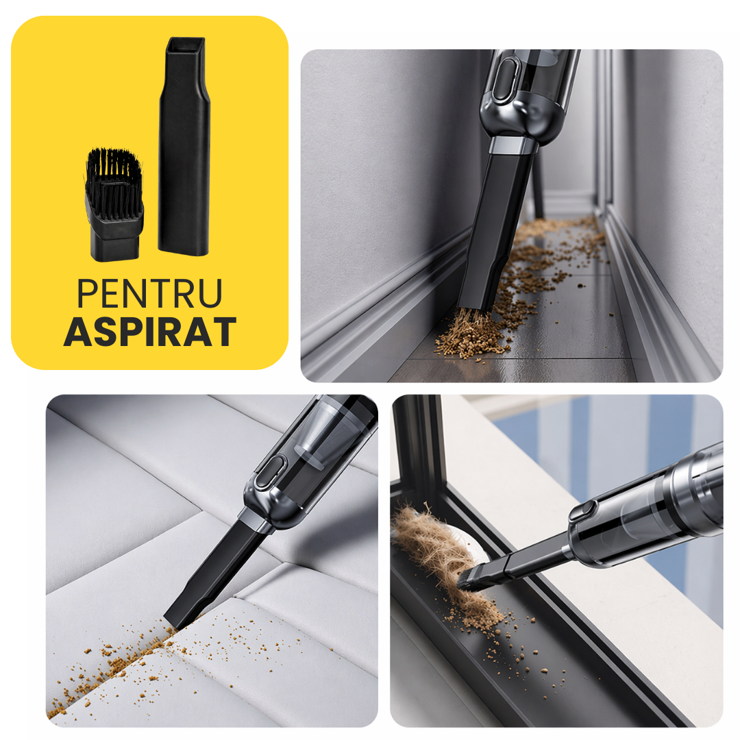 AirForce™ – Aspirator Auto cu Acumulator, 22.000 PA, Fără Fir