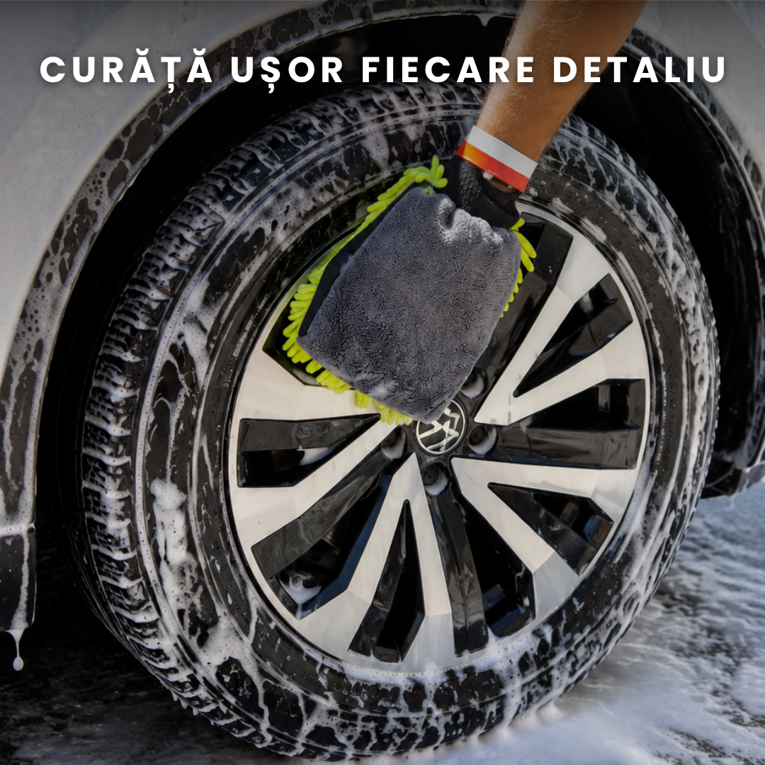 Manusa Spalat Auto 2-în-1 din Microfibră Premium 600 GSM | CleanPro™ Karshine
