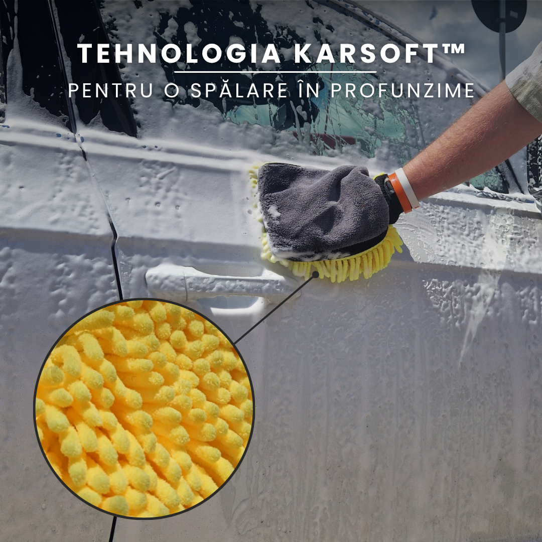 Manusa Spalat Auto 2-în-1 din Microfibră Premium 600 GSM | CleanPro™ Karshine